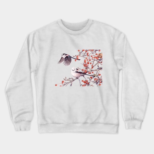 Long-tailed Tits Crewneck Sweatshirt by kokayart